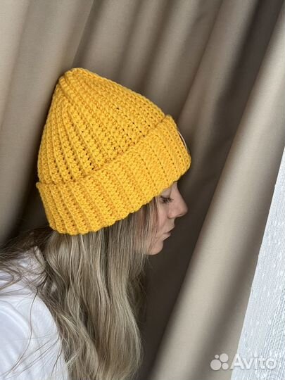 Шапка женская вязаная полушерсть пряжа