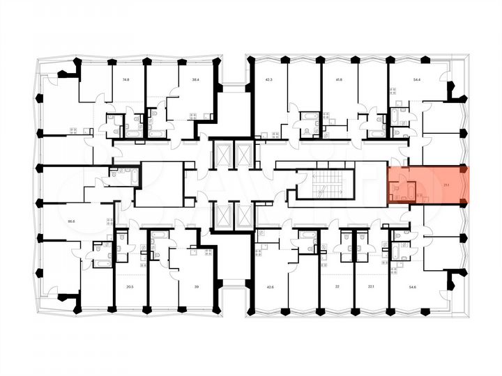 Квартира-студия, 21,1 м², 9/31 эт.