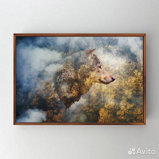 Картина маслом волк