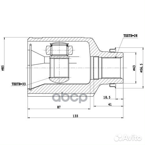 Шрус внутренний Z87757R Zikmar