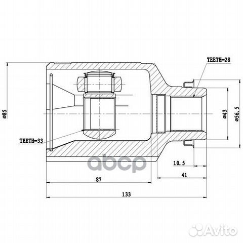 Шрус внутренний Z87757R Zikmar