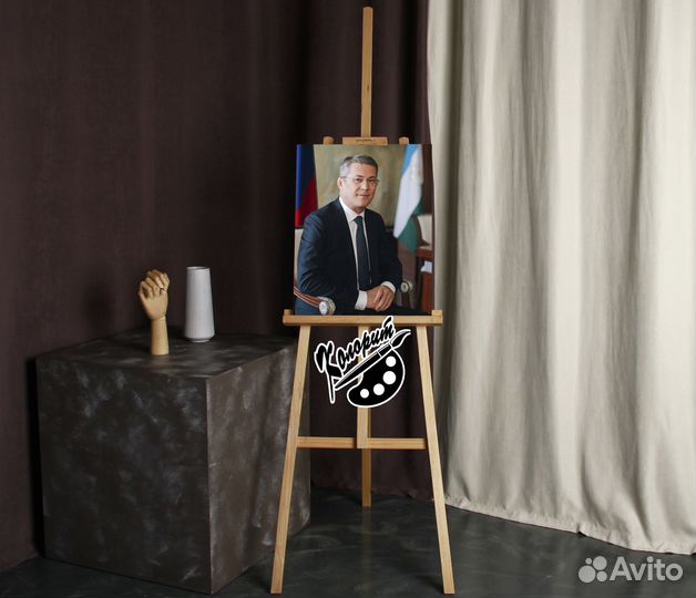 Портрет Радия Хабирова на холсте