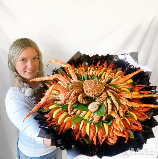 Съедобные букеты с раками