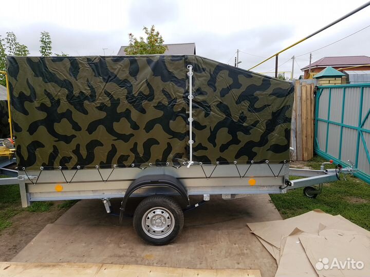 Прицеп 2.95х1.48 оцинк. Трейлер Тент хаки