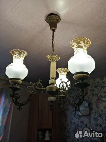 Комплект люстра и 1 бра винтаж