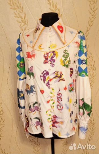 Рубашка пестрая в винтажном стиле