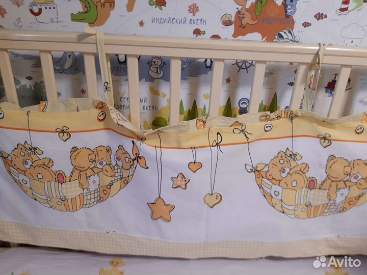 Мягкие бортики для детской кроватки