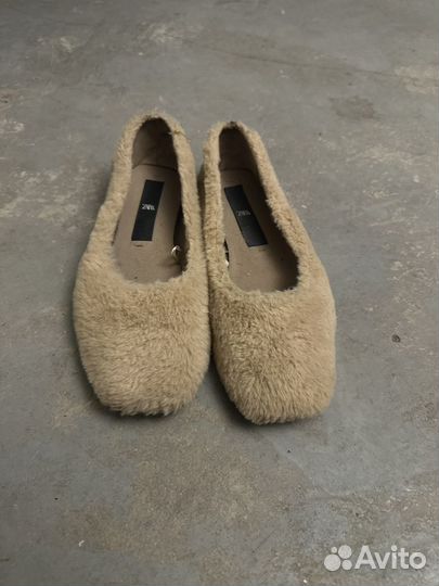 Балетки меховые zara 37