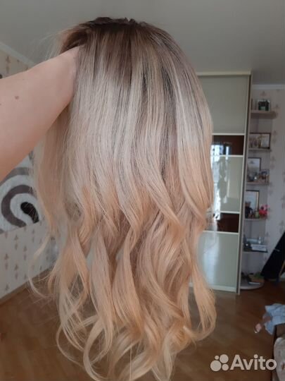 Накладка из натуральных волос блонд 55-60 см