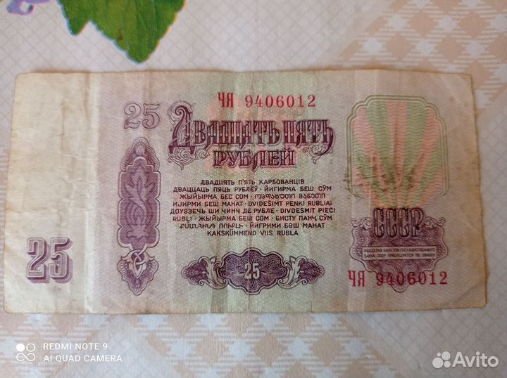 Купюра 25 р. 1961 год