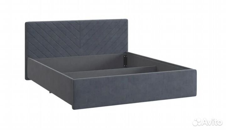 Кровать Сандра 2 1.6 м серо-синяя