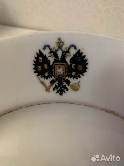 Антикварная царская тарелка до 1917 г. Кузнецовы