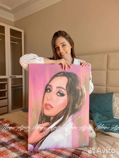 Портрет по фото на холсте подарок на новый год