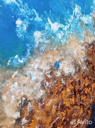 Картина морской пейзаж Абстракйция в голубых тонах