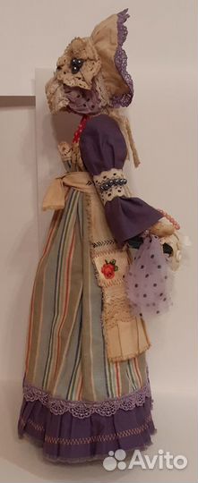 Кукла интерьерная тряпичная Галантерейщица