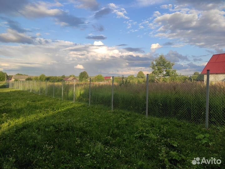 Забор из сетки рабицы с установкой