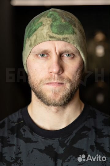 Шапка флисовая, зелёный мох