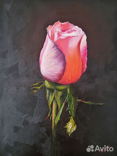 Бутон розы в стиле гиперреализм