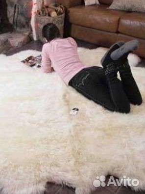 Плед ковёр коврик белый меховая овчина