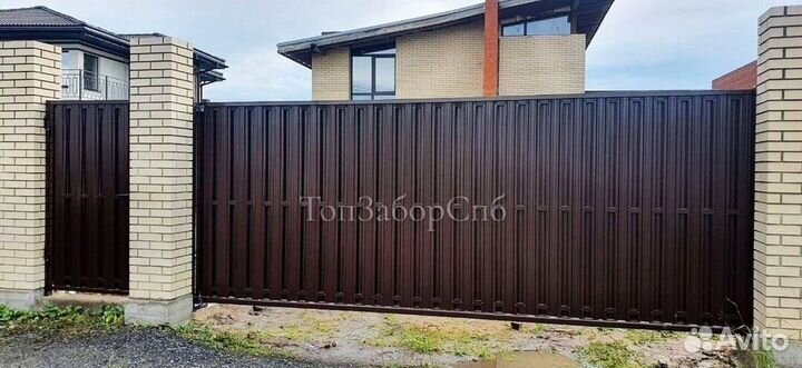 Откатные ворота с монтажом