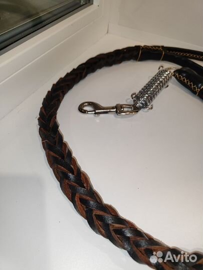 Поводок кожаный новый