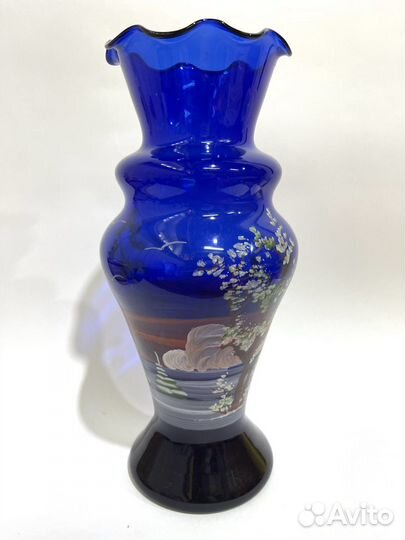 Ваза синее стекло СССР