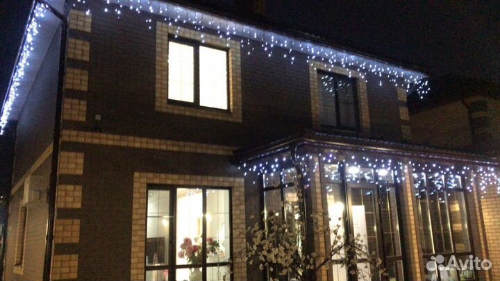 Гирлянда уличная бахрома 3,5,6,12,20,25 метров