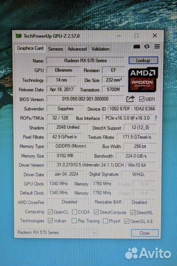 RX 570-8GB Sapphire Nitro (DVI)