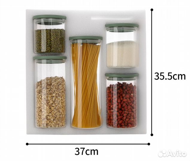 Стеклянные банки для хранения сыпучих продуктов