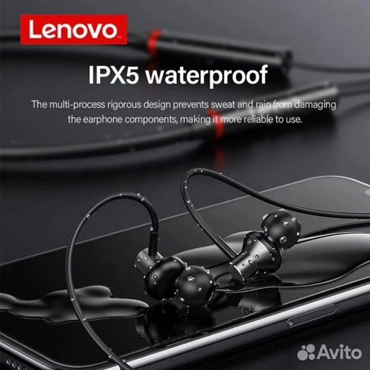 BT гарнитура lenovo HE05X Black