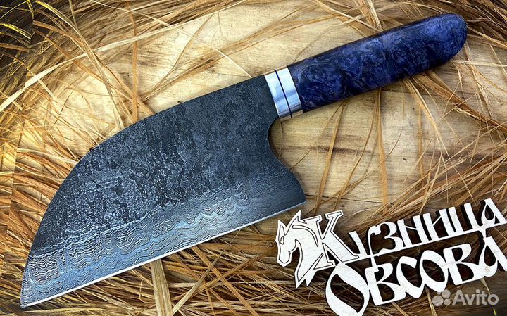 Шеф нож Сербский из дамасской стали