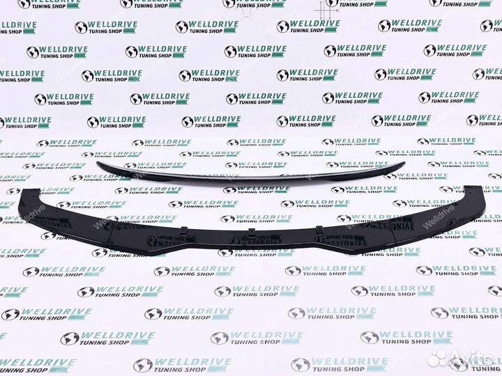 Сплиттер BMW 3 F30 F31 без М пакета спойлер черный