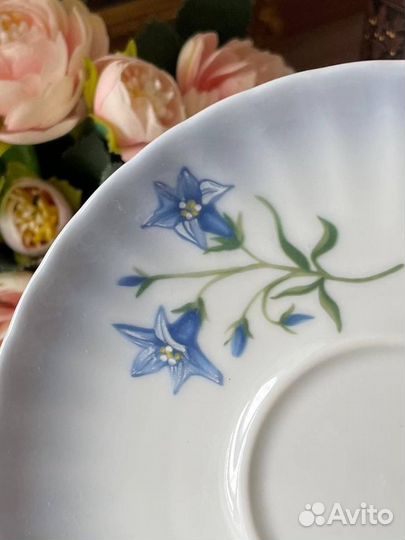 Винтажная чайно-кофейное трио с колокольчиками