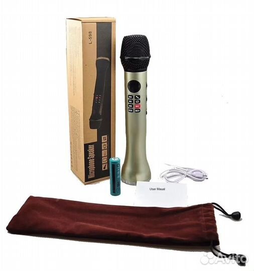 Караоке микрофон L-598 9W, беспроводной, Bluetooth