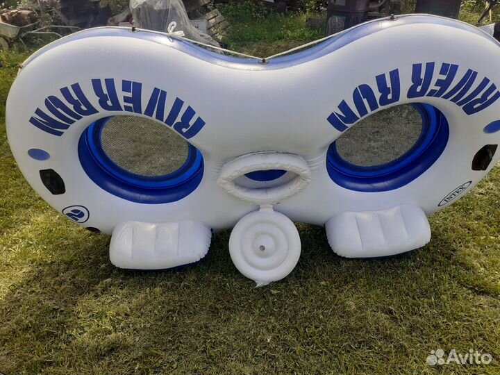 Надувной круг кресло на двоих с сетчатым дном