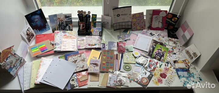 Канцелярия, скрапбукинг, открытки, наклейки