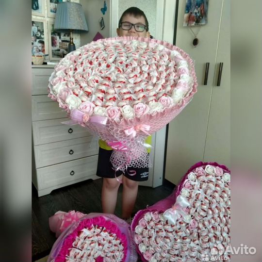 Сладкий букет из конфет Рафаэлло