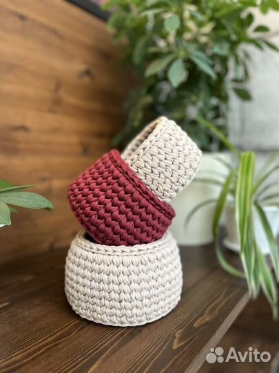 Набор вязаных корзин / корзина для хранения
