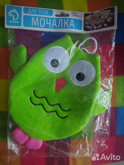 Мочалка-варежка детская Сова