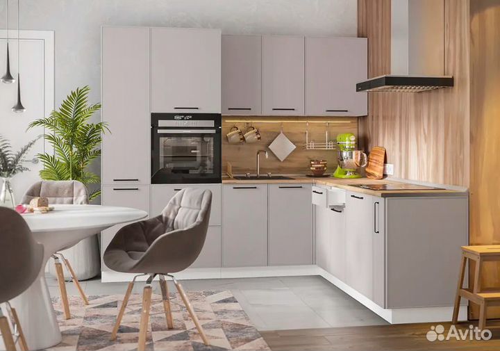 Кухонный гарнитур два яруса под потолок модульная