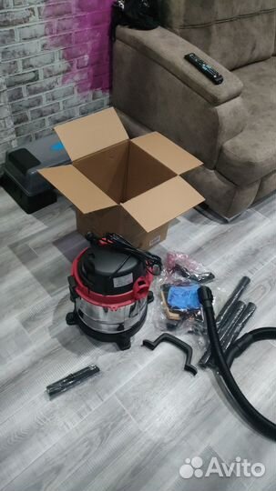 Пылесос строительный нержавеющий бак 15 л 1000 Вт