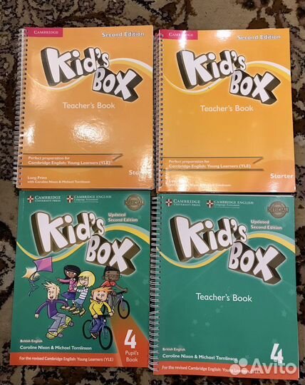 Учебник Kids Box 4, книги для учителя Starter и 4