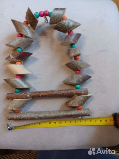 Игрушка для попугая качели деревянные