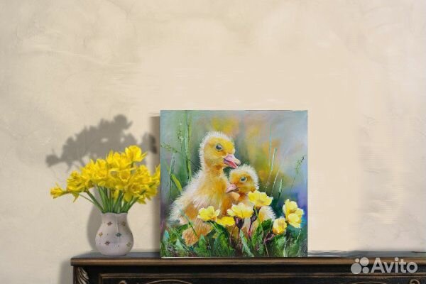 Картина маслом. Утята