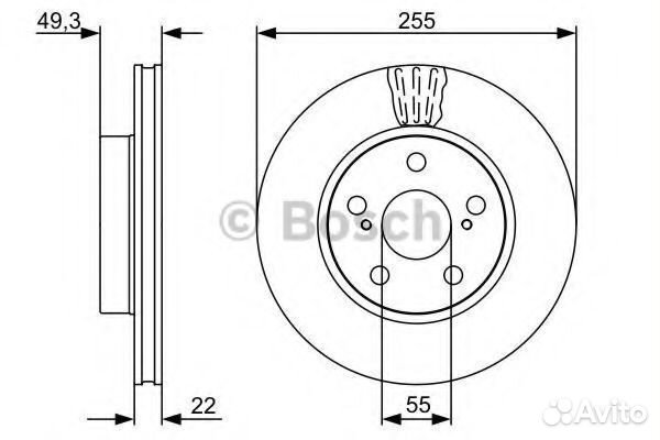 Тормозной диск 0986479564 bosch