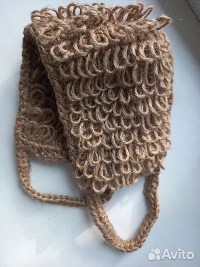 Мочалка ручной работы из джута эко