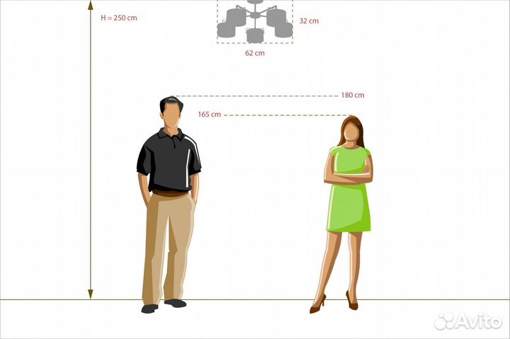 Люстра металл и акрил на кухню современная