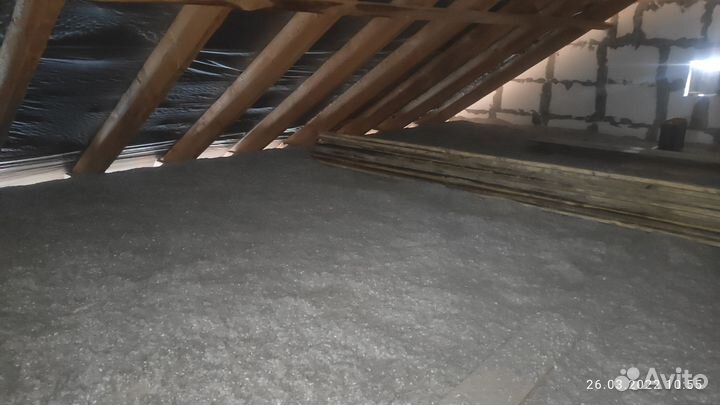 Утепление дома эковатой