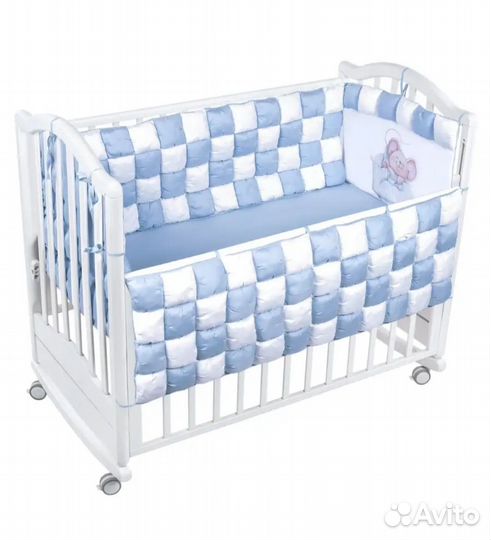 Детская кроватка, матрас, наматрасник, бортики