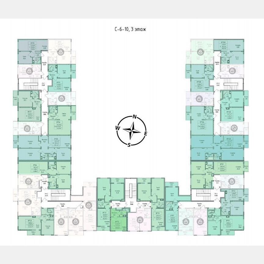 1-к. квартира, 42,1 м², 3/4 эт.
